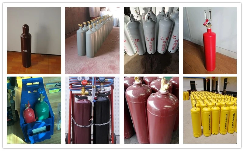 Tped Approved Seamless Steel 6L Acetylene Gas Cylinders